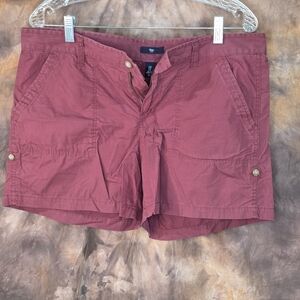 GAP Utility Shorts Red Brick Ruby Pockets 4" inseam mid rise Size 10
